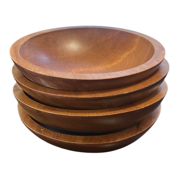 Vintage Baribocraft Canada Set Of 4 Maple Salad Bowls Mid Century Modern - Picture 1 of 11